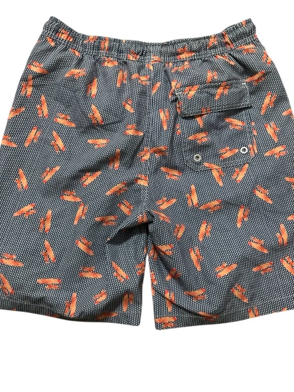 Johnnie-O Swim Trunks with Orange Surfboard Print
